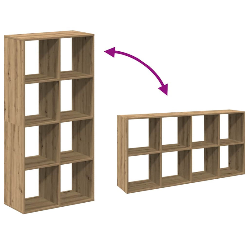 vidaXL kézműves tölgy színű fa elválasztó könyvespolc 69,5x29x137,5 cm
