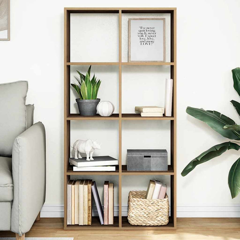 vidaXL kézműves tölgy színű fa elválasztó könyvespolc 69,5x29x137,5 cm
