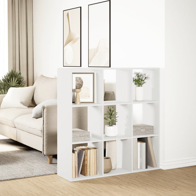 vidaXL fehér szerelt fa térelválasztó könyvespolc 102x29x103,5 cm
