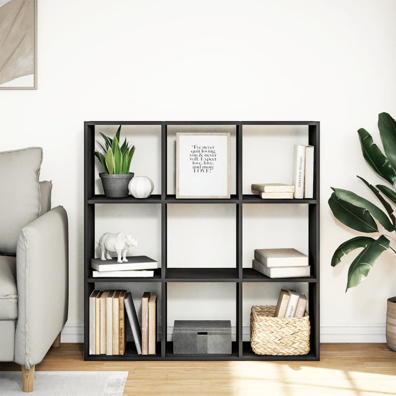 vidaXL fekete szerelt fa térelválasztó könyvespolc 102x29x103,5 cm