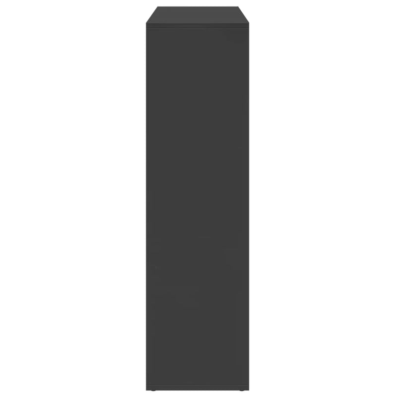 vidaXL fekete szerelt fa térelválasztó könyvespolc 102x29x103,5 cm