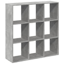 vidaXL betonszürke szerelt fa elválasztó könyvespolc 102x29x103,5 cm