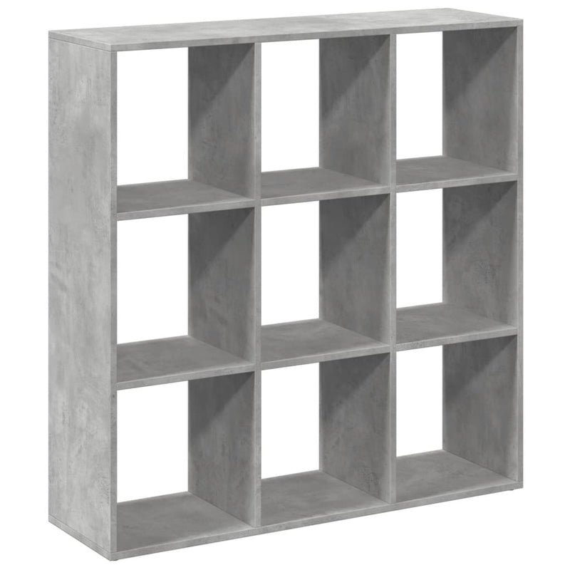 vidaXL betonszürke szerelt fa elválasztó könyvespolc 102x29x103,5 cm