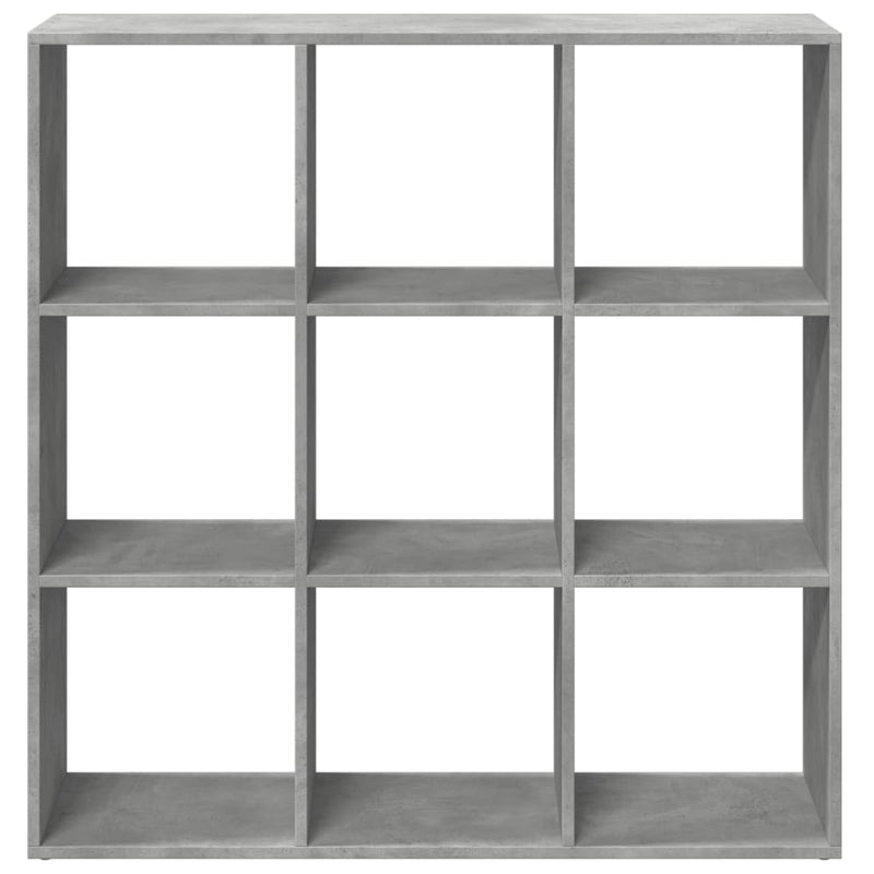 vidaXL betonszürke szerelt fa elválasztó könyvespolc 102x29x103,5 cm