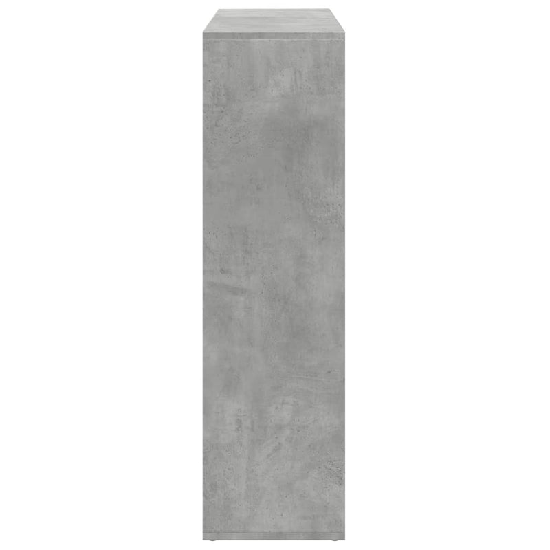 vidaXL betonszürke szerelt fa elválasztó könyvespolc 102x29x103,5 cm