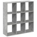 vidaXL betonszürke szerelt fa elválasztó könyvespolc 102x29x103,5 cm