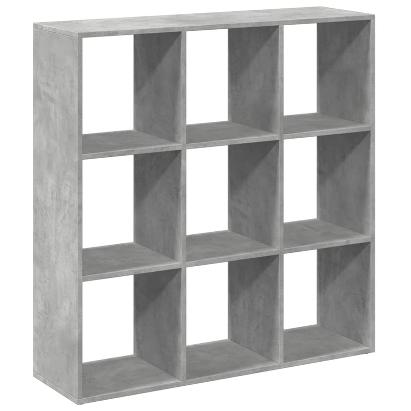 vidaXL betonszürke szerelt fa elválasztó könyvespolc 102x29x103,5 cm