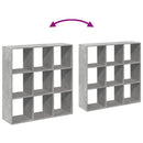 vidaXL betonszürke szerelt fa elválasztó könyvespolc 102x29x103,5 cm