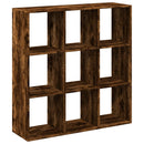 vidaXL füstös tölgy szerelt fa elválasztó könyvespolc 102x29x103,5 cm