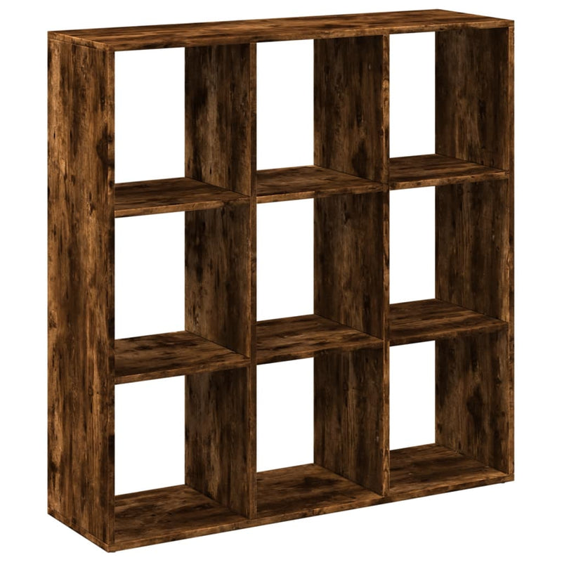 vidaXL füstös tölgy szerelt fa elválasztó könyvespolc 102x29x103,5 cm