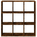 vidaXL füstös tölgy szerelt fa elválasztó könyvespolc 102x29x103,5 cm