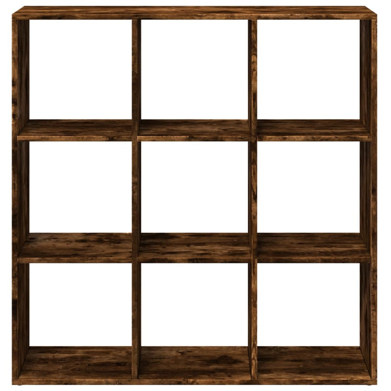 vidaXL füstös tölgy szerelt fa elválasztó könyvespolc 102x29x103,5 cm