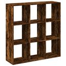 vidaXL füstös tölgy szerelt fa elválasztó könyvespolc 102x29x103,5 cm