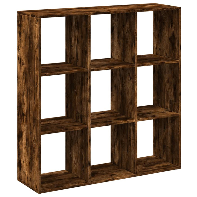 vidaXL füstös tölgy szerelt fa elválasztó könyvespolc 102x29x103,5 cm