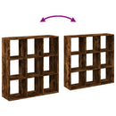 vidaXL füstös tölgy szerelt fa elválasztó könyvespolc 102x29x103,5 cm