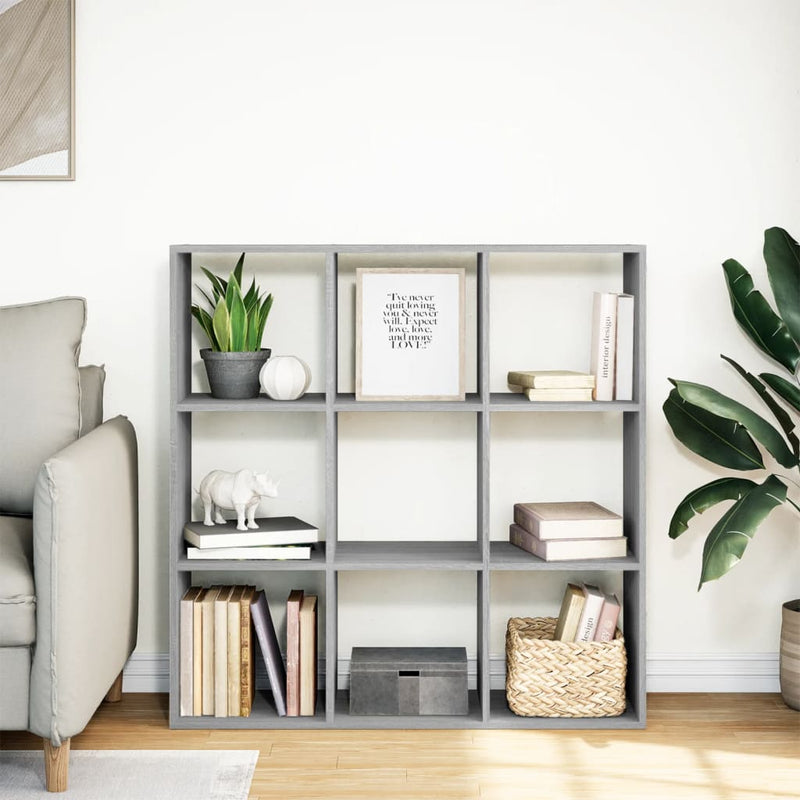 vidaXL szürke sonoma szerelt fa elválasztó könyvespolc 102x29x103,5cm