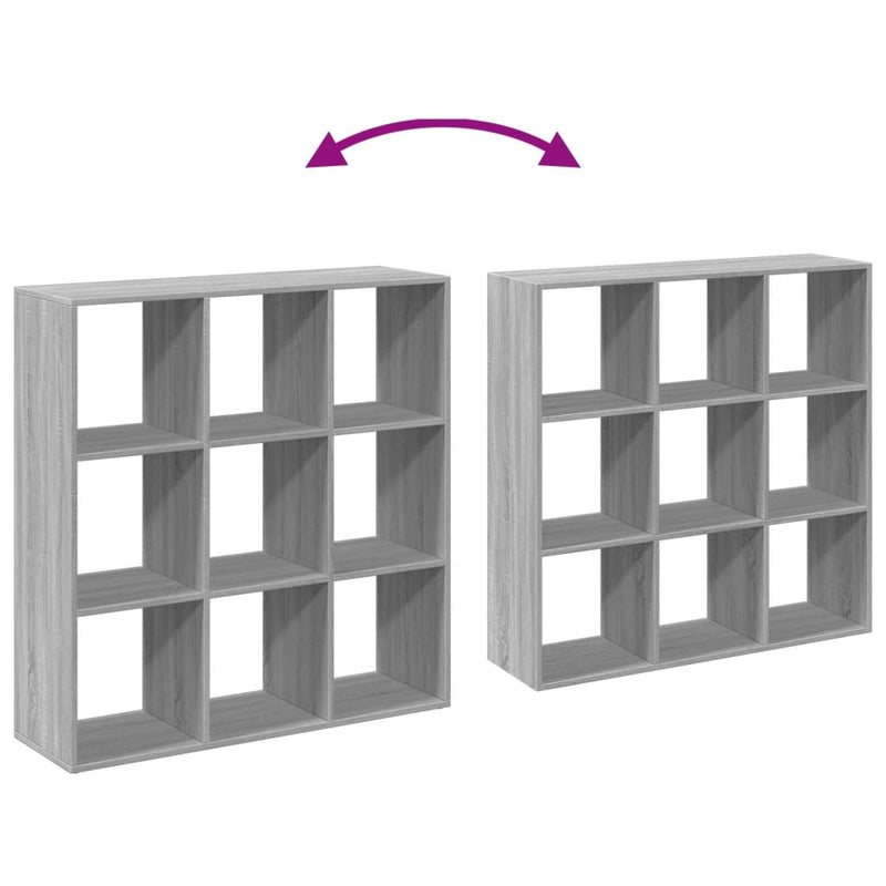 vidaXL szürke sonoma szerelt fa elválasztó könyvespolc 102x29x103,5cm