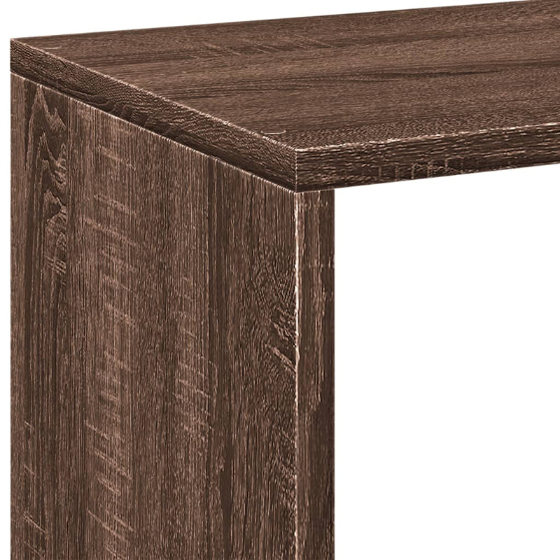 vidaXL barna tölgy szerelt fa elválasztó könyvespolc 102x29x103,5 cm
