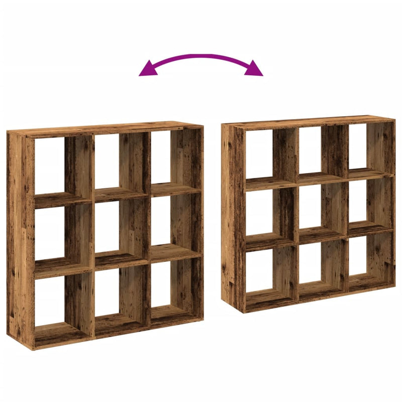 vidaXL antik fa színű fa térelválasztó könyvespolc 102x29x103,5 cm