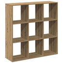 vidaXL kézműves tölgy színű fa elválasztó könyvespolc 102x29x103,5 cm