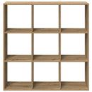 vidaXL kézműves tölgy színű fa elválasztó könyvespolc 102x29x103,5 cm