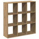 vidaXL kézműves tölgy színű fa elválasztó könyvespolc 102x29x103,5 cm