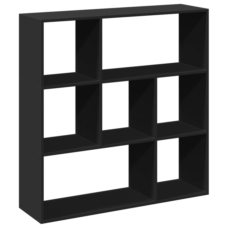 vidaXL fekete szerelt fa térelválasztó könyvespolc 102x29x103,5 cm