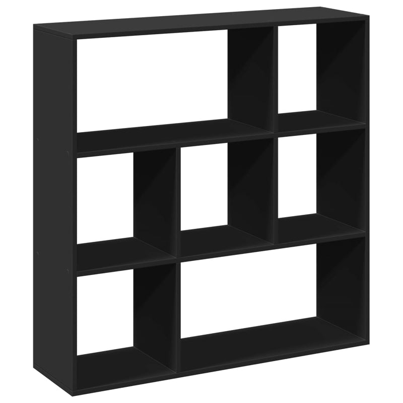 vidaXL fekete szerelt fa térelválasztó könyvespolc 102x29x103,5 cm