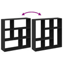 vidaXL fekete szerelt fa térelválasztó könyvespolc 102x29x103,5 cm