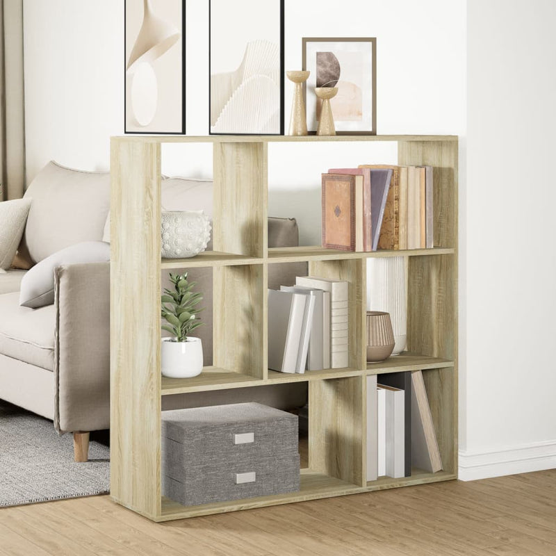 vidaXL sonoma tölgy szerelt fa elválasztó könyvespolc 102x29x103,5 cm