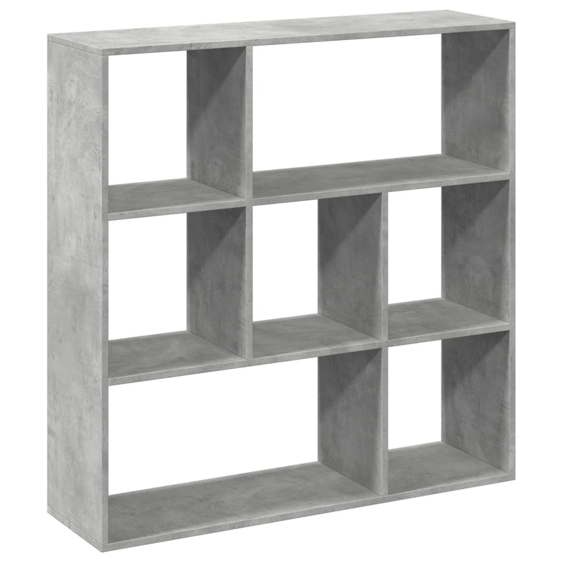 vidaXL betonszürke szerelt fa elválasztó könyvespolc 102x29x103,5 cm