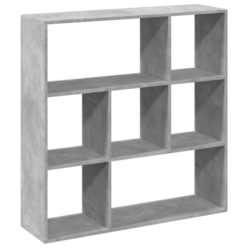 vidaXL betonszürke szerelt fa elválasztó könyvespolc 102x29x103,5 cm