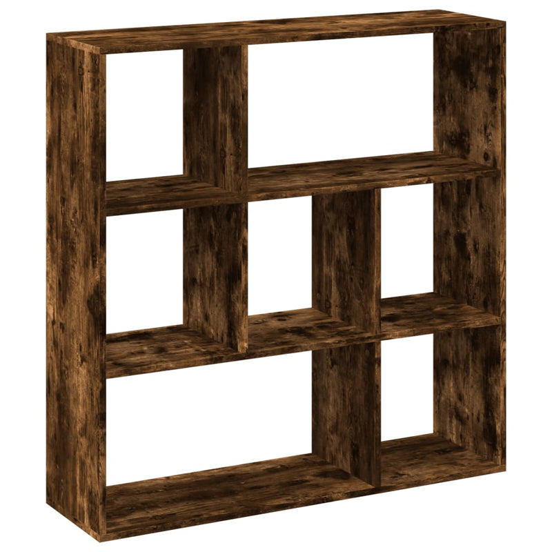 vidaXL füstös tölgy szerelt fa elválasztó könyvespolc 102x29x103,5 cm