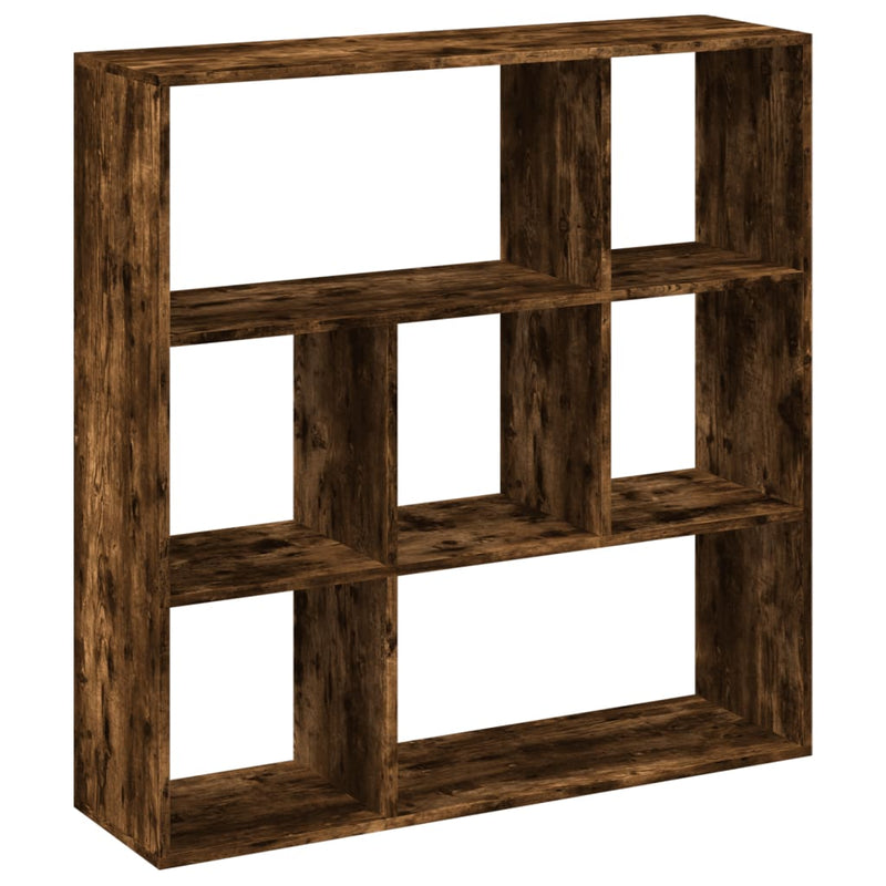 vidaXL füstös tölgy szerelt fa elválasztó könyvespolc 102x29x103,5 cm