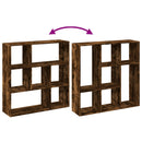 vidaXL füstös tölgy szerelt fa elválasztó könyvespolc 102x29x103,5 cm