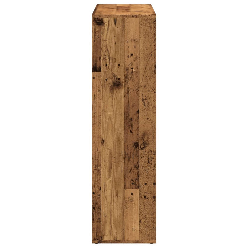 vidaXL antik fa színű fa térelválasztó könyvespolc 102x29x103,5 cm