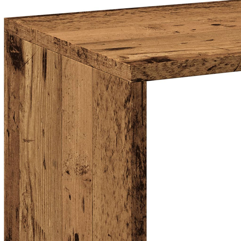 vidaXL antik fa színű fa térelválasztó könyvespolc 102x29x103,5 cm