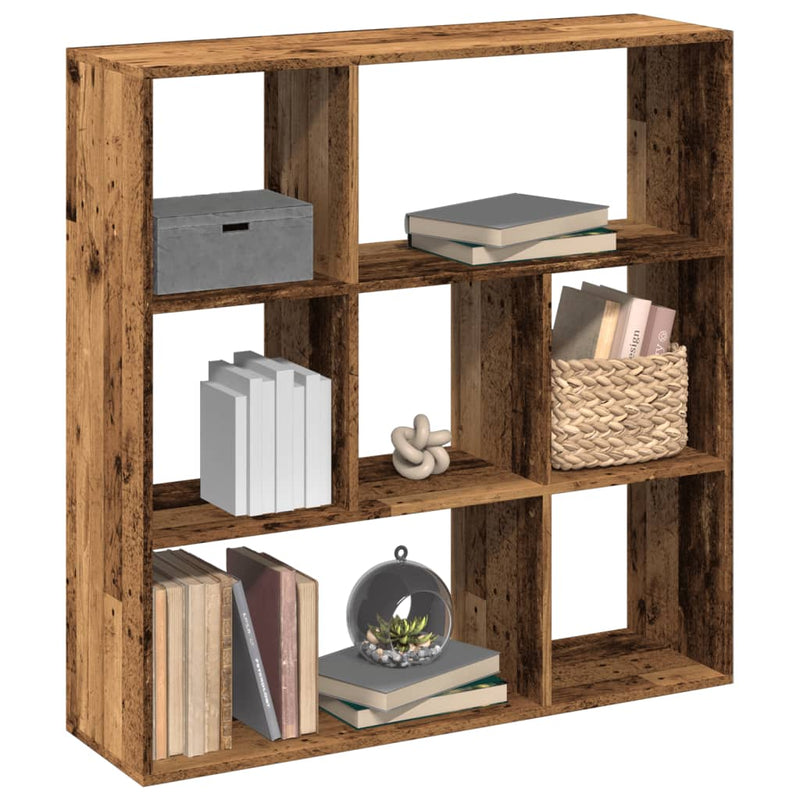 vidaXL antik fa színű fa térelválasztó könyvespolc 102x29x103,5 cm