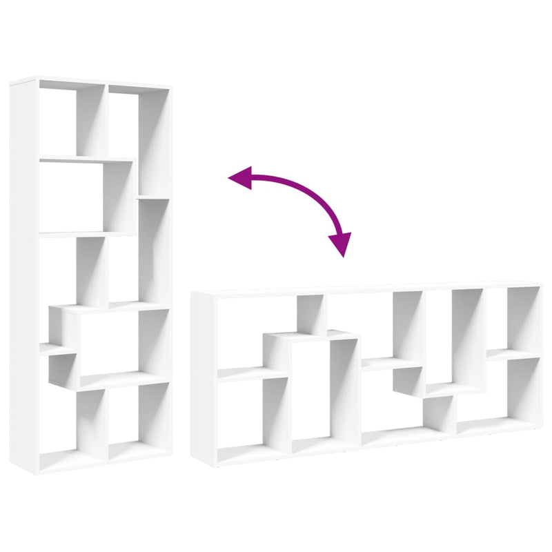 vidaXL fehér szerelt fa térelválasztó könyvespolc 67 x 25 x 161,5 cm