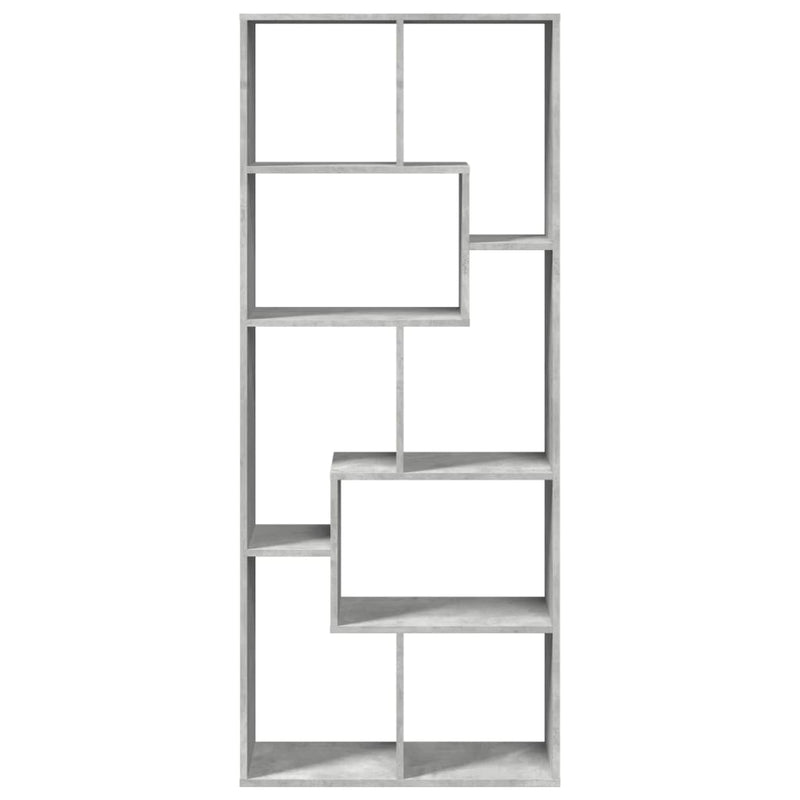 vidaXL betonszürke szerelt fa elválasztó könyvespolc 67x25x161,5 cm