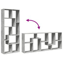 vidaXL betonszürke szerelt fa elválasztó könyvespolc 67x25x161,5 cm