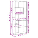 vidaXL betonszürke szerelt fa elválasztó könyvespolc 67x25x161,5 cm
