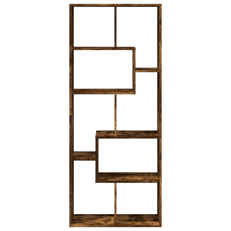 vidaXL füstös tölgy szerelt fa elválasztó könyvespolc 67x25x161,5 cm