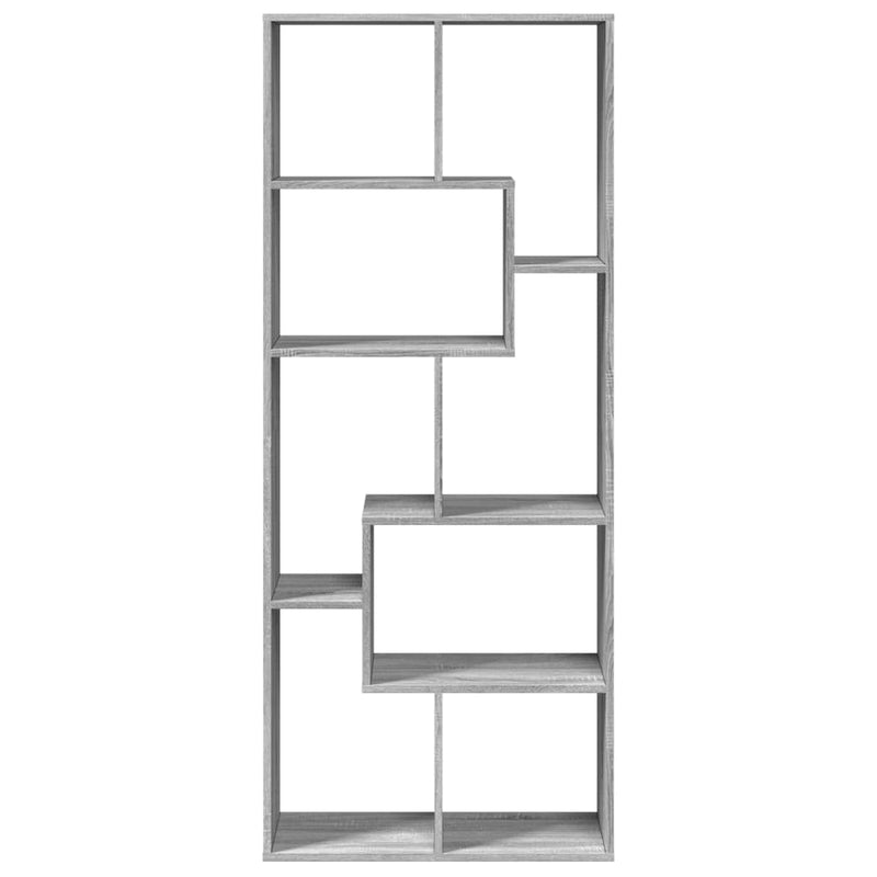 vidaXL szürke sonoma szerelt fa elválasztó könyvespolc 67x25x161,5 cm