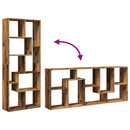 vidaXL antik fa színű fa térelválasztó könyvespolc 67 x 25 x 161,5 cm