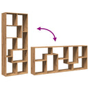 vidaXL kézműves tölgy szerelt fa elválasztó könyvespolc 67x25x161,5 cm