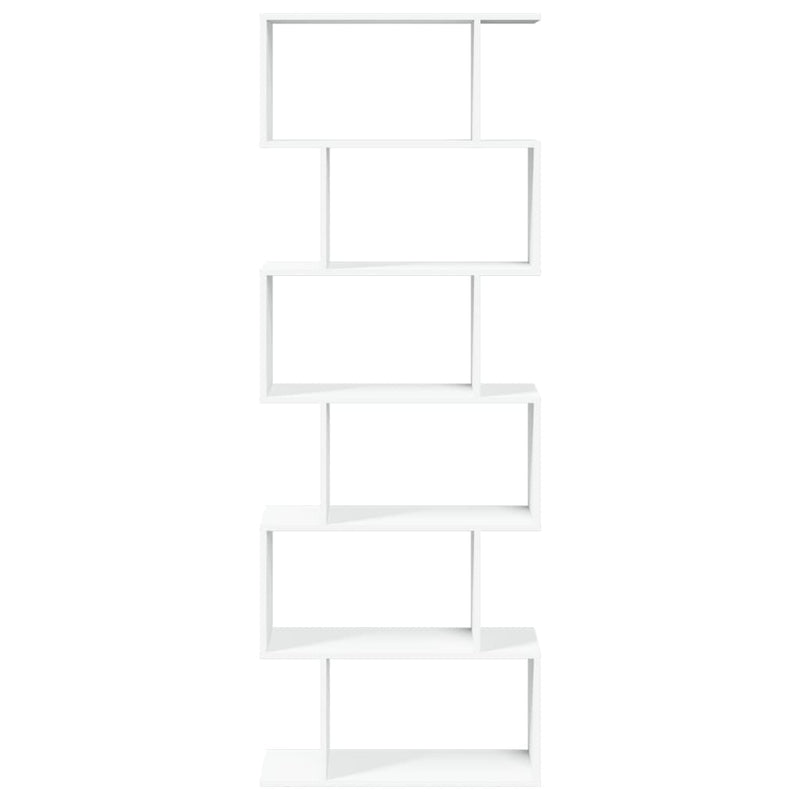 vidaXL 6 szintes fehér szerelt fa elválasztó könyvespolc 70x24x193 cm