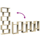 vidaXL 6 szintes sonoma tölgy fa elválasztó könyvespolc 70x24x193 cm