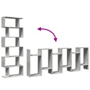 vidaXL 6 szintes betonszürke fa térelválasztó könyvespolc 70x24x193 cm