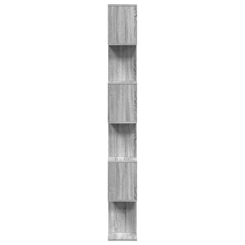 vidaXL 6 szintes szürke sonoma fa elválasztó könyvespolc 70x24x193 cm